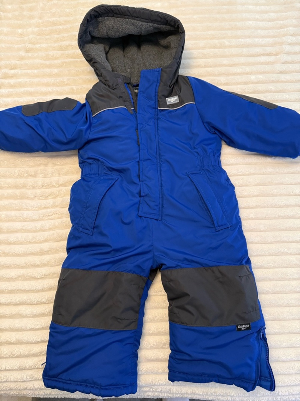 OshKosh B'gosh Royal Blue and Charcoal Kids Insulated Snow One-Piece